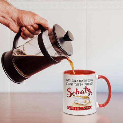 Tasse - Hinter Deiner harten Schale verbirgt sich ein richtiger Schatz. Ich liebe Dich!