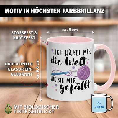 Tasse - Ich häkel mir die Welt, wie sie mir gefällt!
