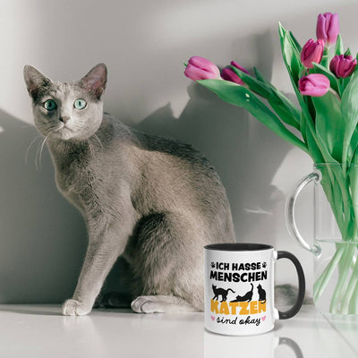 Tasse - Ich hasse Menschen. Katzen sind okay.