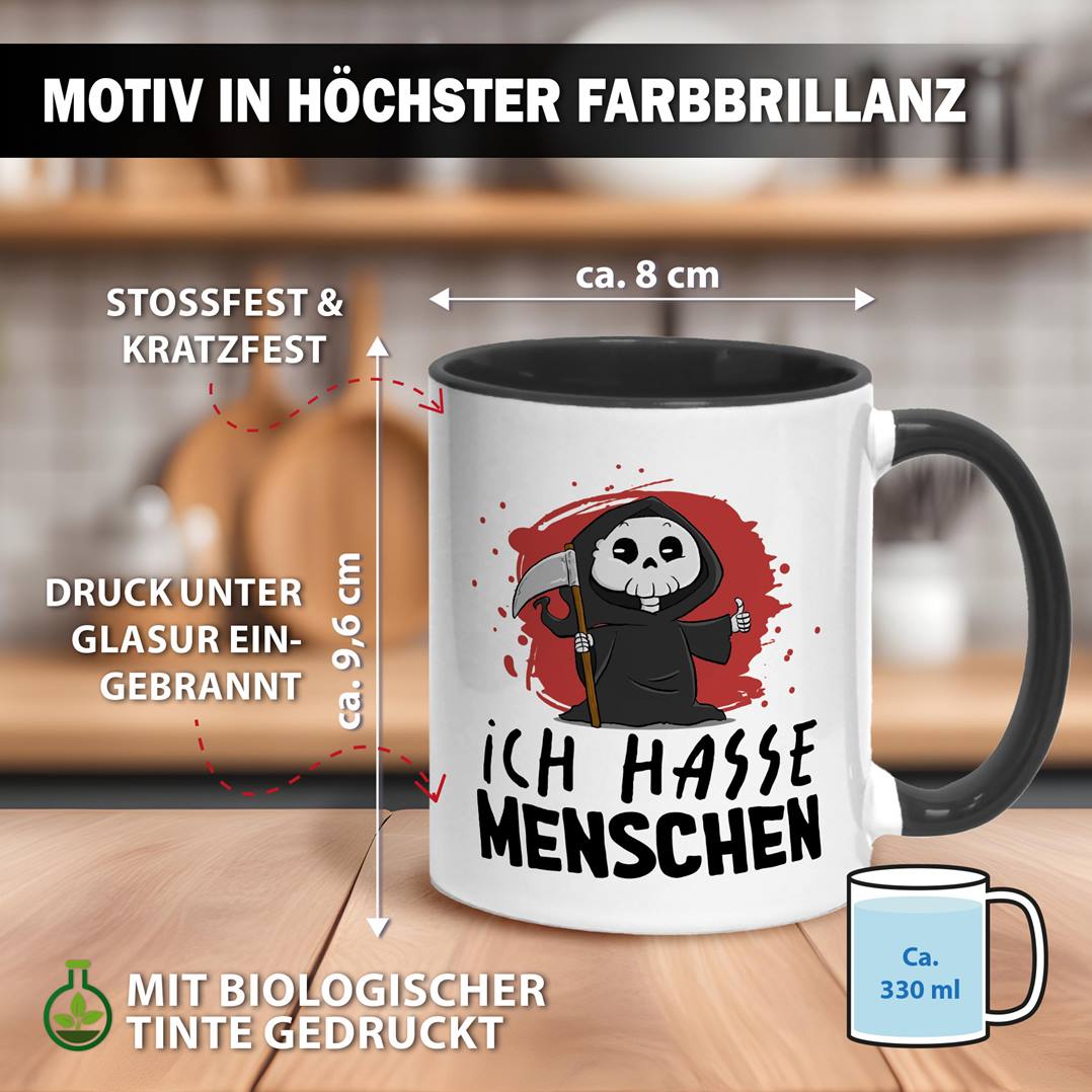 Sensebald Tasse - Ich hasse Menschen (Sensenmann)