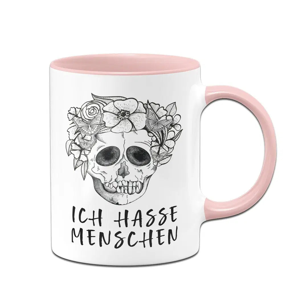 Bild: Tasse - Ich hasse Menschen - Totenkopf Geschenkidee