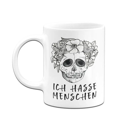 Bild: Tasse - Ich hasse Menschen - Totenkopf Geschenkidee