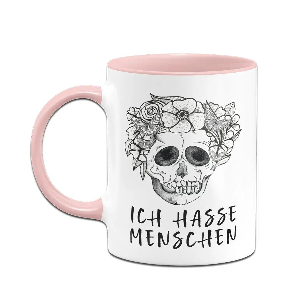 Bild: Tasse - Ich hasse Menschen - Totenkopf Geschenkidee