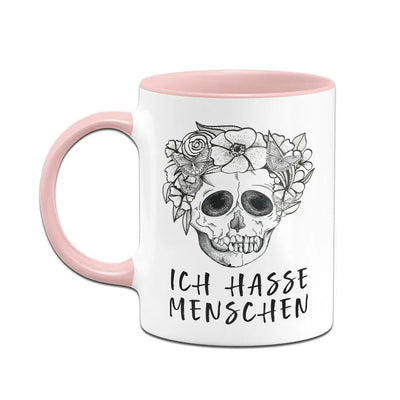 Bild: Tasse - Ich hasse Menschen - Totenkopf Geschenkidee