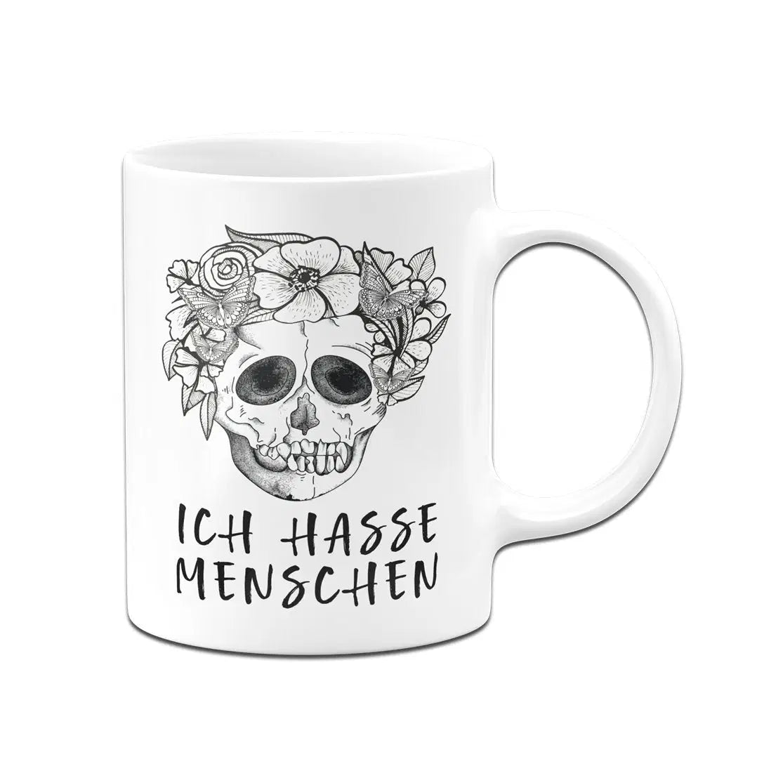 Bild: Tasse - Ich hasse Menschen - Totenkopf Geschenkidee