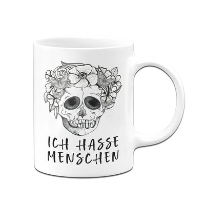 Bild: Tasse - Ich hasse Menschen - Totenkopf Geschenkidee