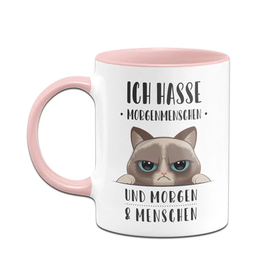 Bild: Katzen Tasse - Ich hasse Morgenmenschen und Morgen und Menschen Geschenkidee