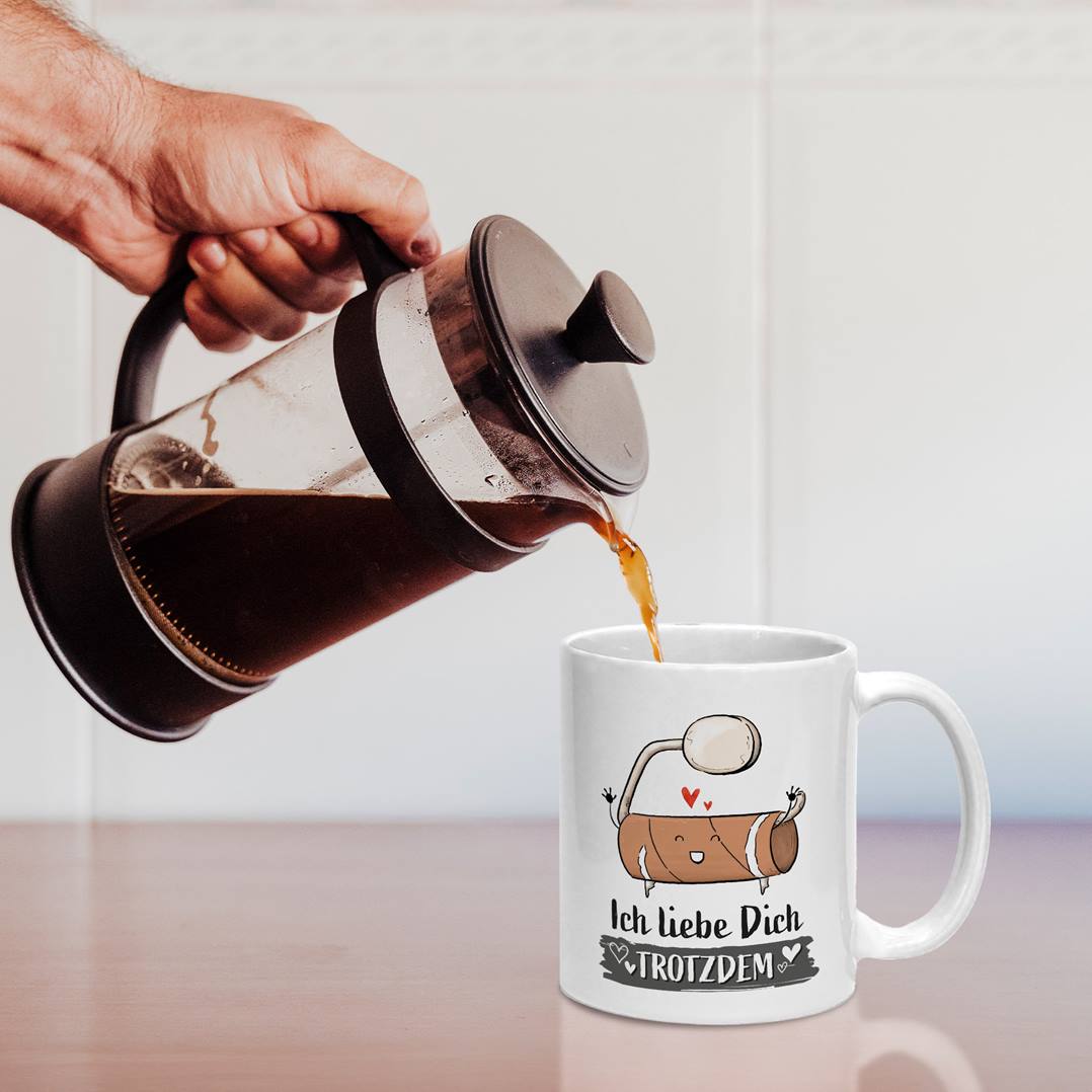 Tasse - Ich liebe Dich trotzdem (leere Klopapierrolle)
