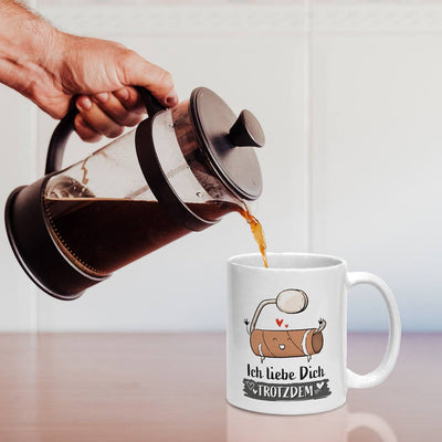 Tasse - Ich liebe Dich trotzdem (leere Klopapierrolle)