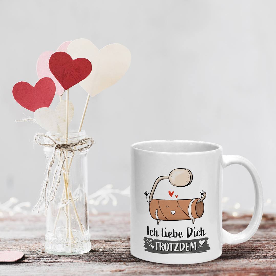 Tasse - Ich liebe Dich trotzdem (leere Klopapierrolle)