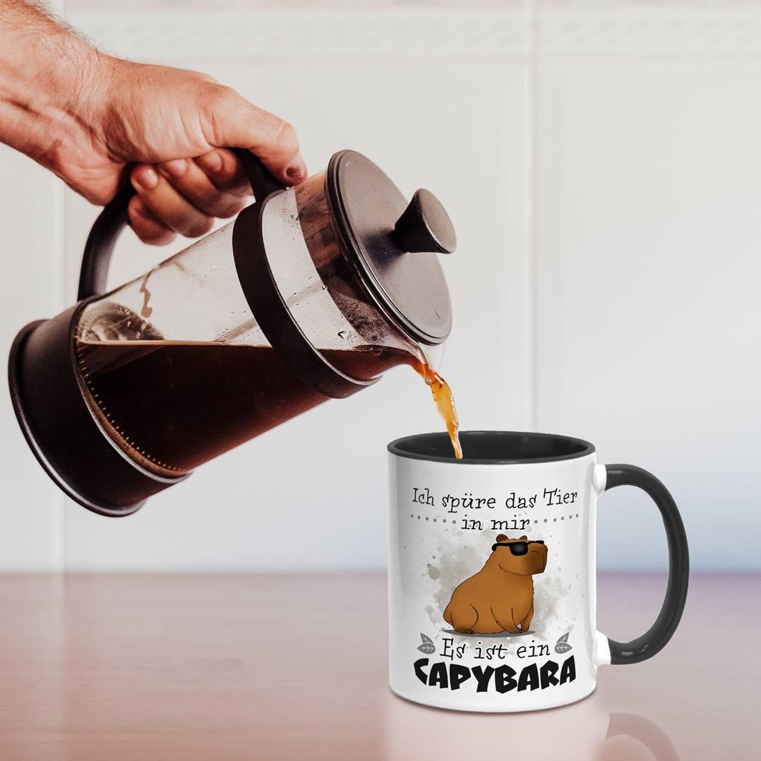 „Sei Immer Du Selbst – Außer Du Kannst Ein Capybara Sein“ Kaffeebecher, Schwarz, Lustiger Spruch