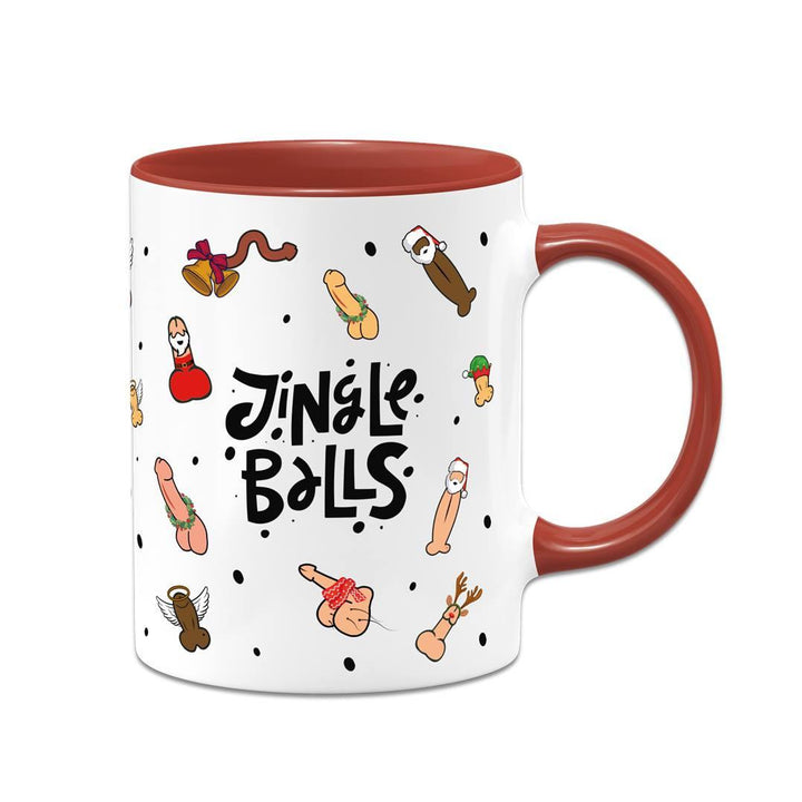 MoonWorks Kaffeetasse „Jingle Balls“ – Lustiges Weihnachtsmotiv Mit Penis-Muster, 325 Ml, Spülmaschinenfest