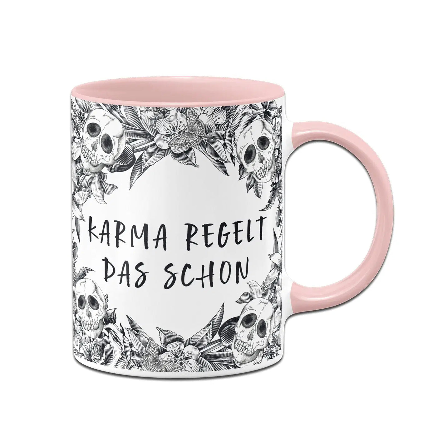 Bild: Tasse - Karma regelt das schon - Skull Statement Geschenkidee