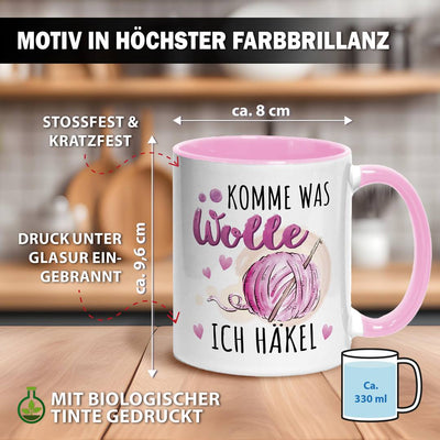 Tasse - Komme was Wolle, ich häkel
