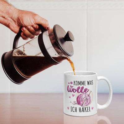 Tasse - Komme was Wolle, ich häkel
