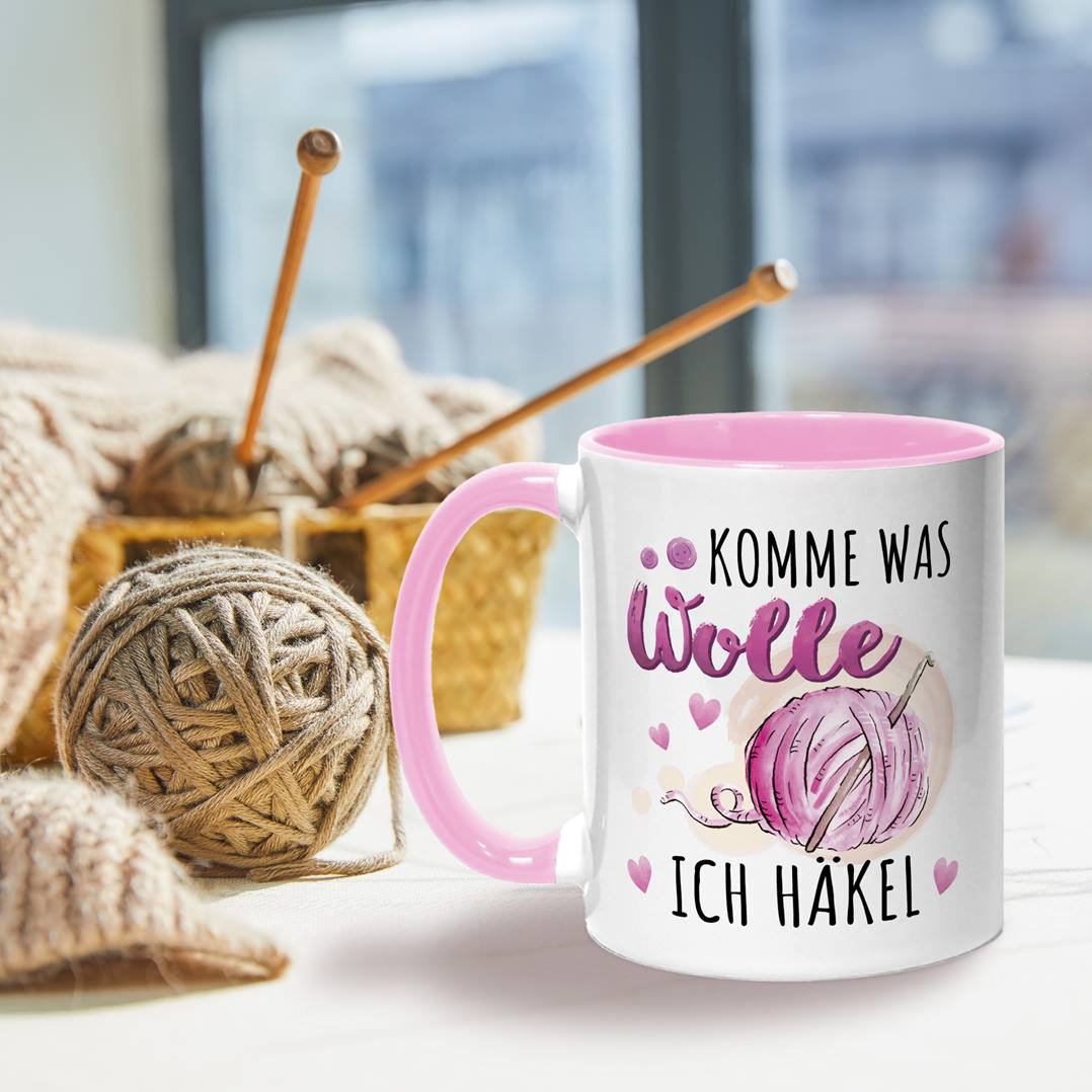Tasse - Komme was Wolle, ich häkel