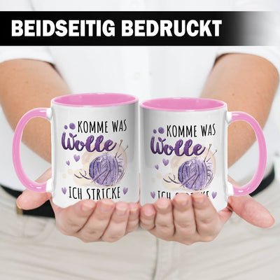 Tasse - Komme was Wolle, ich stricke