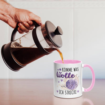 Tasse - Komme was Wolle, ich stricke