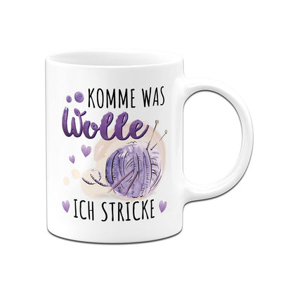 Tasse - Komme was Wolle, ich stricke