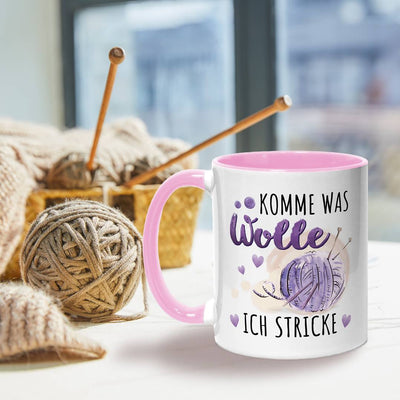 Tasse - Komme was Wolle, ich stricke