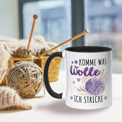 Tasse - Komme was Wolle, ich stricke
