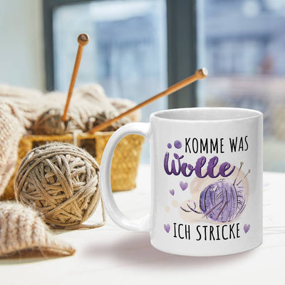 Tasse - Komme was Wolle, ich stricke