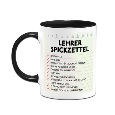 Tasse - Lehrer Spickzettel
