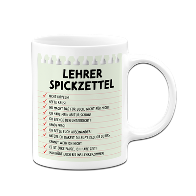 Tasse - Lehrer Spickzettel