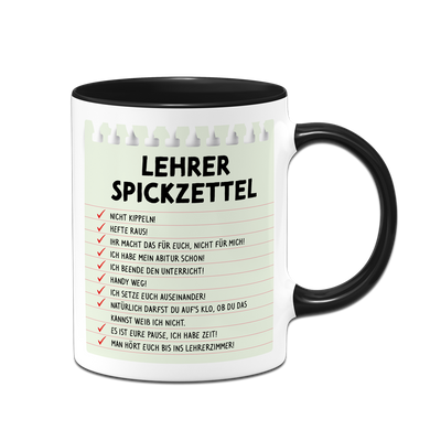 Tasse - Lehrer Spickzettel