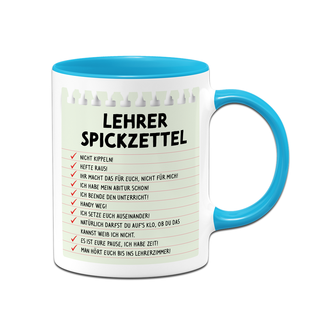 Tasse - Lehrer Spickzettel