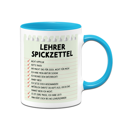 Tasse - Lehrer Spickzettel