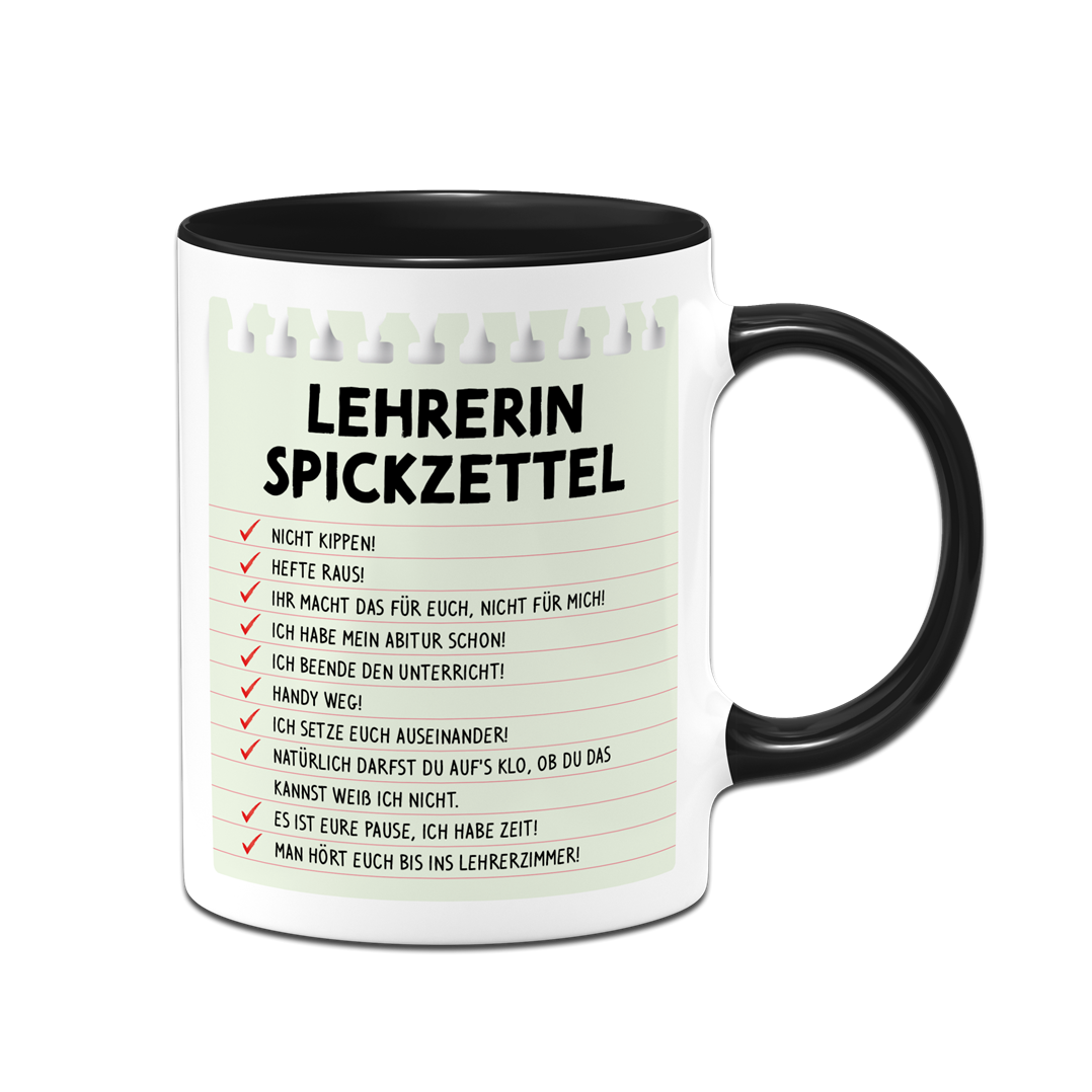 Tasse - Lehrerin Spickzettel