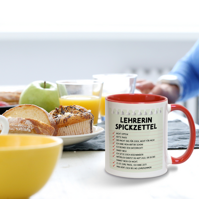 Tasse - Lehrerin Spickzettel