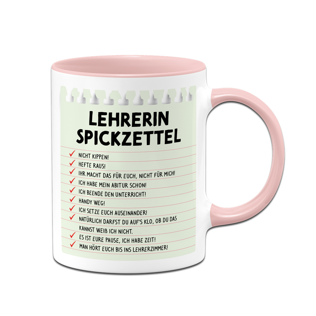 Tasse - Lehrerin Spickzettel