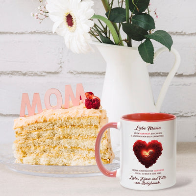 Tasse - Liebe Mama diesen Valentinstag bin ich noch in deinem Bauch