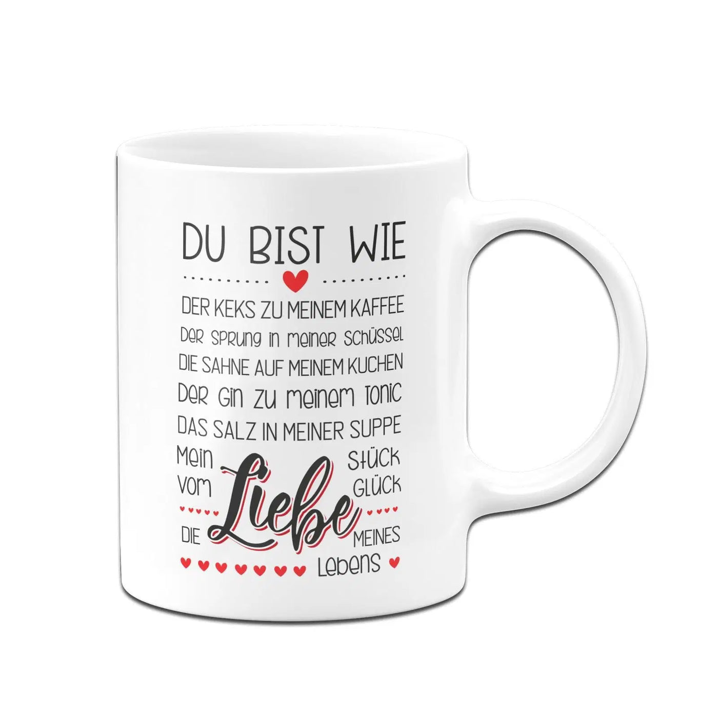Bild: Tasse - Du bist die Liebe meines Lebens Mein Stück vom Glück Geschenkidee