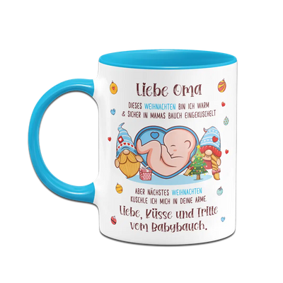 Tasse - Liebe Oma dieses Weihnachten bin ich noch in Mamas Bauch
