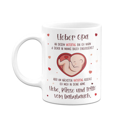 Bild: Tasse - Lieber Opa an diesem Vatertag bin ich noch in Mamas Bauch Geschenkidee