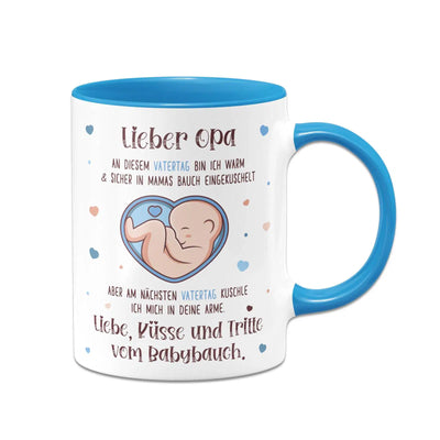 Bild: Tasse - Lieber Opa an diesem Vatertag bin ich noch in Mamas Bauch Geschenkidee