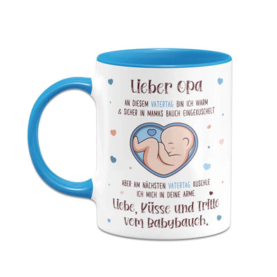 Bild: Tasse - Lieber Opa an diesem Vatertag bin ich noch in Mamas Bauch Geschenkidee