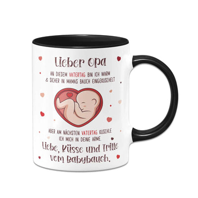 Bild: Tasse - Lieber Opa an diesem Vatertag bin ich noch in Mamas Bauch Geschenkidee