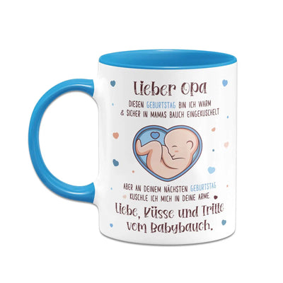 Bild: Tasse - Lieber Opa diesen Geburtstag bin ich noch in Mamas Bauch Geschenkidee
