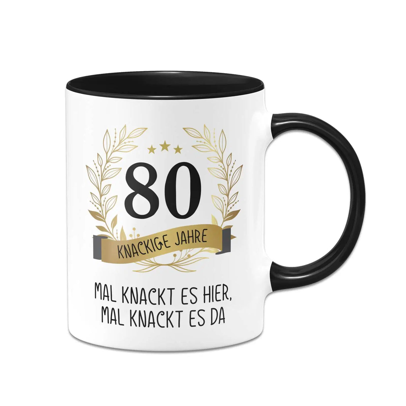 Bild: Tasse - Mal knackt es hier, mal knackt es da - Zahl - knackige Jahre (runder Geburtstag) Geschenkidee