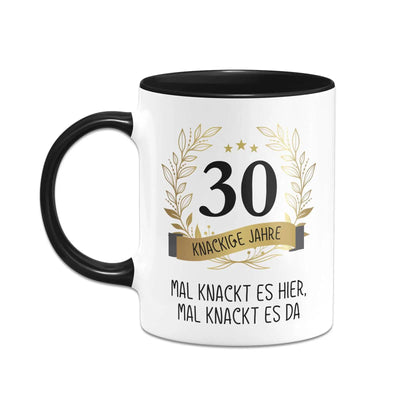 Bild: Tasse - Mal knackt es hier, mal knackt es da - Zahl - knackige Jahre (runder Geburtstag) Geschenkidee