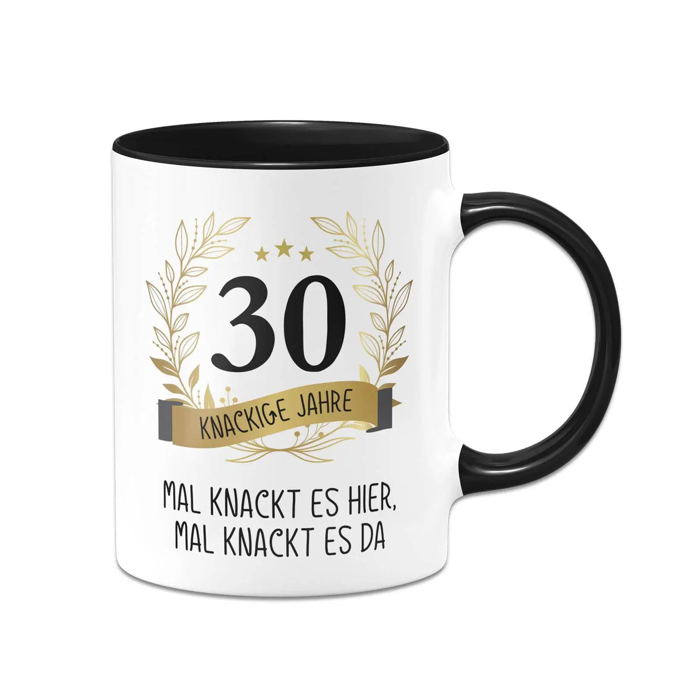 Bild: Tasse - Mal knackt es hier, mal knackt es da - Zahl - knackige Jahre (runder Geburtstag) Geschenkidee