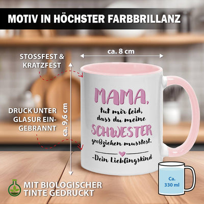 Tasse - Mama, tut mir leid, dass Du meine Schwester großziehen musstest. Dein Lieblingskind