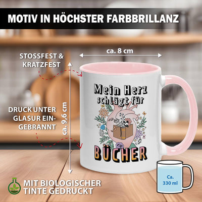Tasse - Mein Herz schlägt für Bücher
