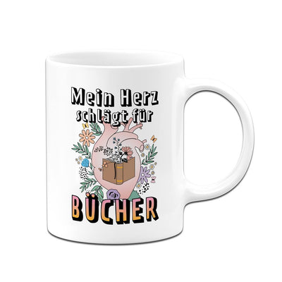 Tasse - Mein Herz schlägt für Bücher
