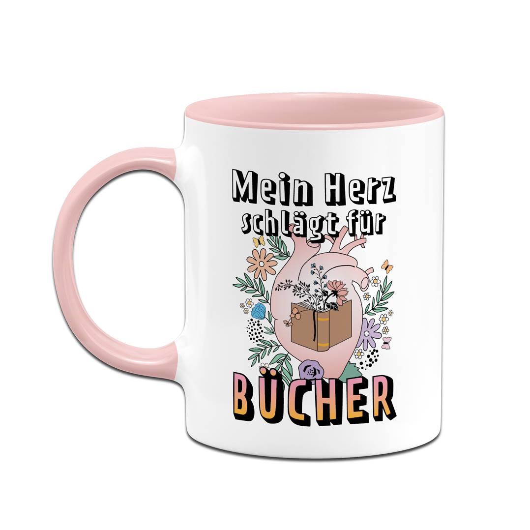 Tasse - Mein Herz schlägt für Bücher