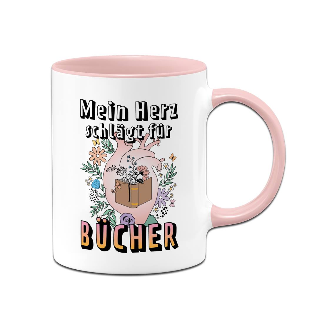 Tasse - Mein Herz schlägt für Bücher